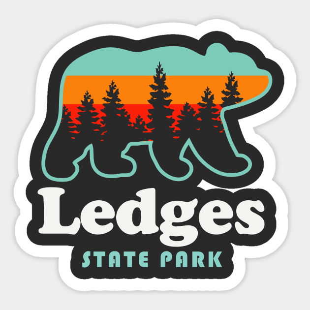 Ledges State Park Iowa Camping Hiking Trails Bear Sticker by PodDesignShop